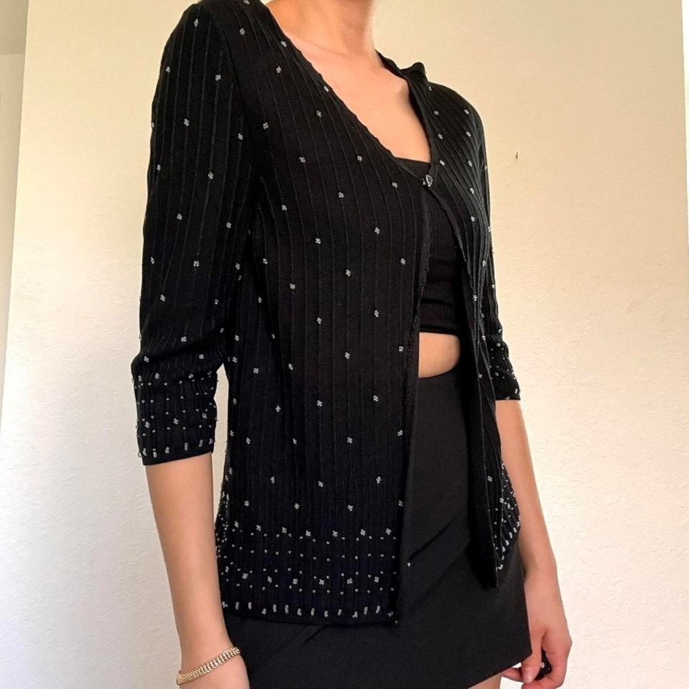 Vintage Silk Beaded Cardigan